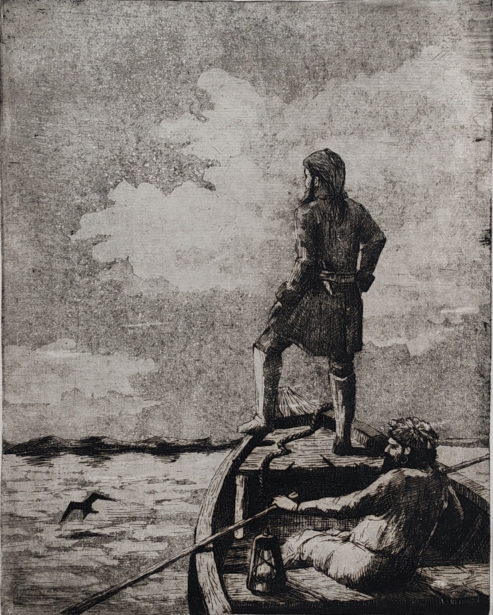 «Глубокие раздумья» (Иллюстрация к роману Жюля Верна «Архипелаг в огне»)